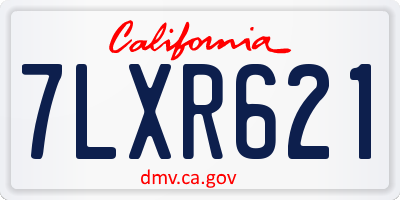 CA license plate 7LXR621