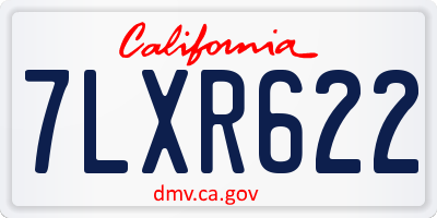 CA license plate 7LXR622