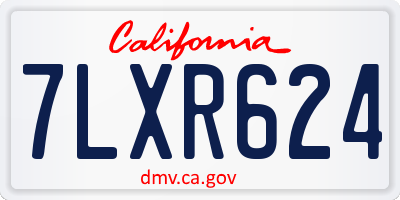 CA license plate 7LXR624