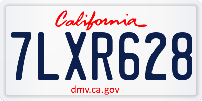 CA license plate 7LXR628