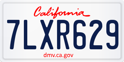 CA license plate 7LXR629