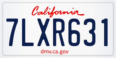CA license plate 7LXR631