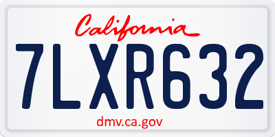 CA license plate 7LXR632