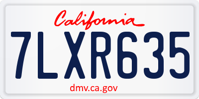 CA license plate 7LXR635