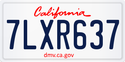 CA license plate 7LXR637