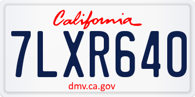 CA license plate 7LXR640