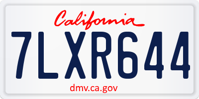 CA license plate 7LXR644