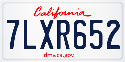 CA license plate 7LXR652