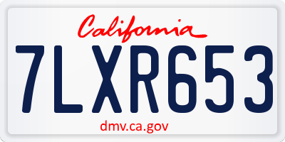 CA license plate 7LXR653