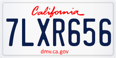 CA license plate 7LXR656