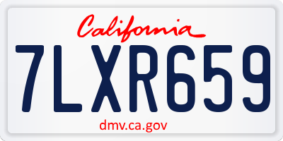 CA license plate 7LXR659