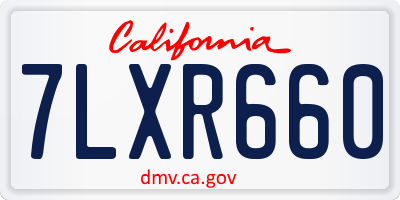 CA license plate 7LXR660