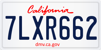 CA license plate 7LXR662