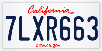 CA license plate 7LXR663