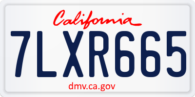 CA license plate 7LXR665