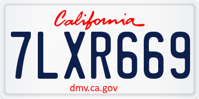 CA license plate 7LXR669