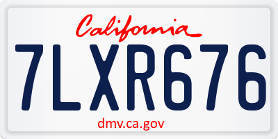 CA license plate 7LXR676