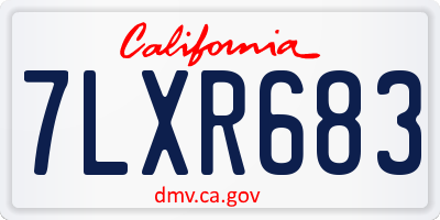 CA license plate 7LXR683