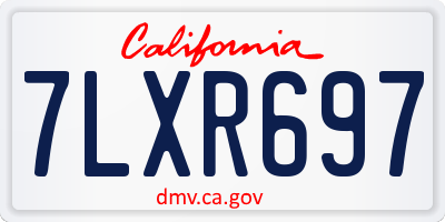 CA license plate 7LXR697