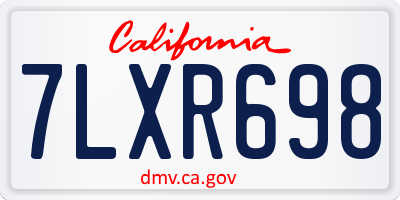 CA license plate 7LXR698