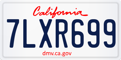 CA license plate 7LXR699