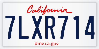 CA license plate 7LXR714