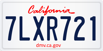 CA license plate 7LXR721
