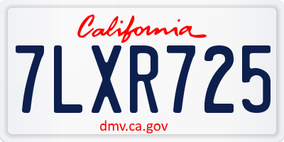 CA license plate 7LXR725