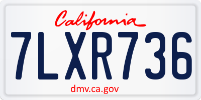 CA license plate 7LXR736