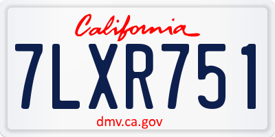 CA license plate 7LXR751