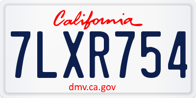 CA license plate 7LXR754