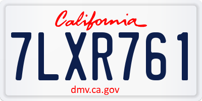 CA license plate 7LXR761