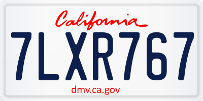 CA license plate 7LXR767