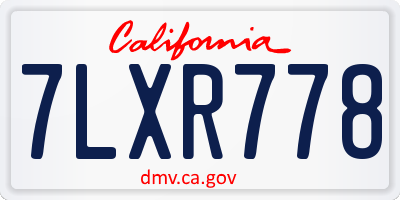 CA license plate 7LXR778