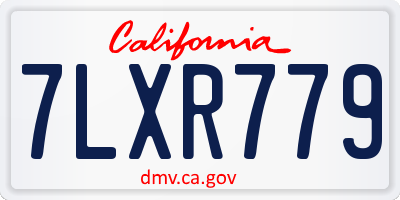 CA license plate 7LXR779