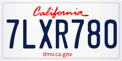 CA license plate 7LXR780