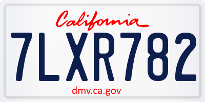 CA license plate 7LXR782