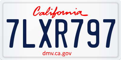 CA license plate 7LXR797
