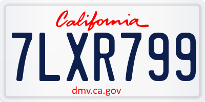 CA license plate 7LXR799