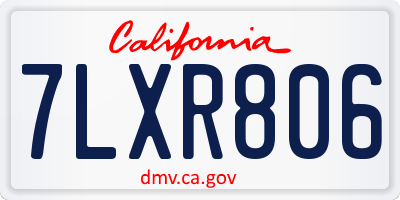 CA license plate 7LXR806