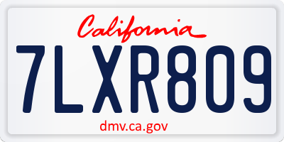 CA license plate 7LXR809