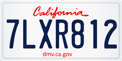 CA license plate 7LXR812