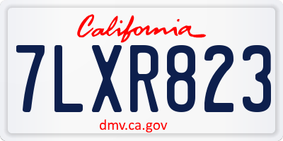 CA license plate 7LXR823