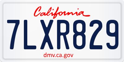 CA license plate 7LXR829