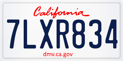CA license plate 7LXR834