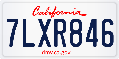 CA license plate 7LXR846