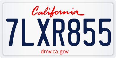 CA license plate 7LXR855