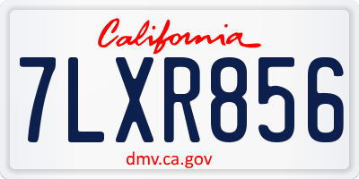 CA license plate 7LXR856