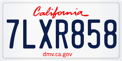 CA license plate 7LXR858