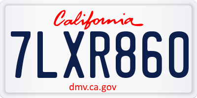 CA license plate 7LXR860